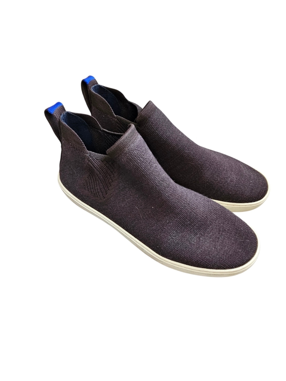 Rothy's Black Knit Slip-On Chelsea Sneaker with White Sole Size 10